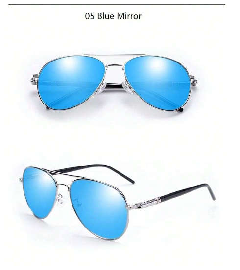 Classic Unisex Pilot Sunglasses, Luxury Designer Trendy Driver Astronaut Anti-Reflective Retro Metal