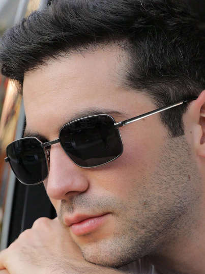 1pc Black Foldable And Fashionable Sunglasses, Uv Protection, Polarized Driving Sunglasses For Men