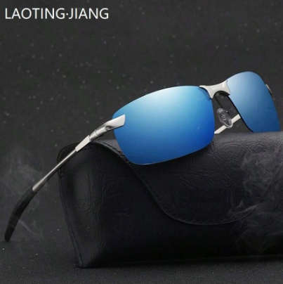 Classic Men Polarized Driving Sunglasses Designer Brand Luxury Frames Retro Metal Frameless