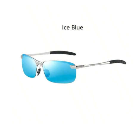 Classic Men Polarized Driving Sunglasses Designer Brand Luxury Frames Retro Metal Frameless