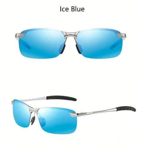 Classic Men Polarized Driving Sunglasses Designer Brand Luxury Frames Retro Metal Frameless