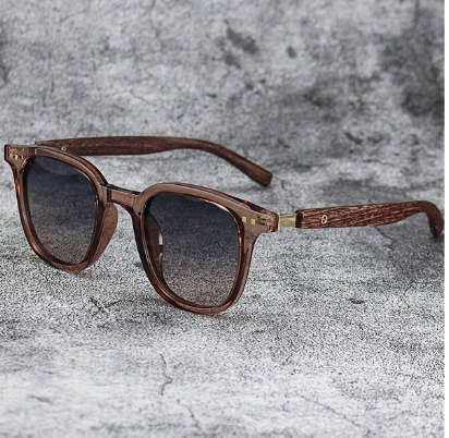 New Men Retro Wooden Frame Sunglasses Classic Brand Square Vintage Polarized Sunglasses Anti-UV Men