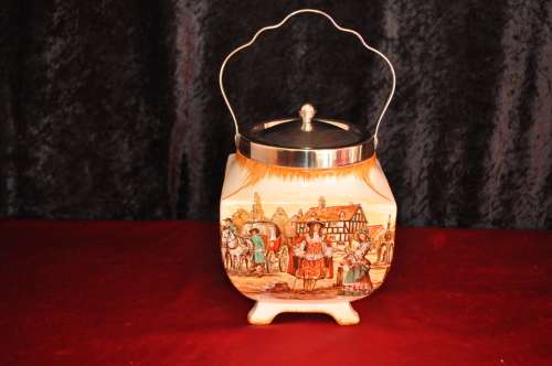 Sandland Ware "De Olden Days"  Biscuit Barrel