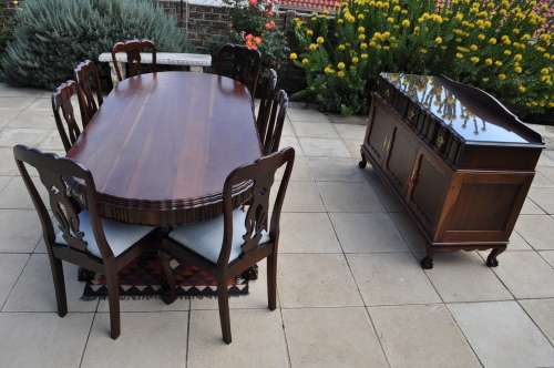 Imbuia Ball & Claw Dining Room Suite - Table, 8 Chairs & Sideboard -- Collections Only!