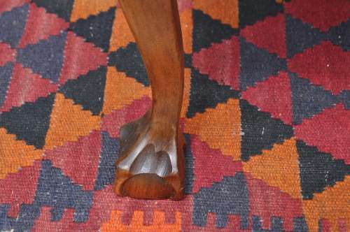 Imbuia Ball & Claw 5 Drawer Desk With Glass Cover  --  Collections Only!!