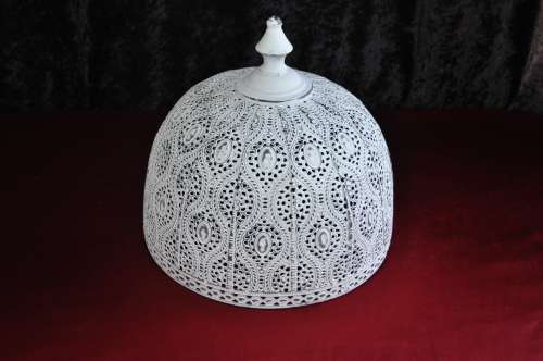 Sophia White Metal Dome Tray