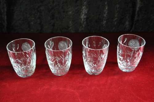 Rose Cut Crystal 8 x Lemonade Glasses  --  Damage Free !