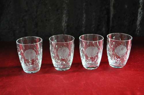 Rose Cut Crystal 8 x Lemonade Glasses  --  Damage Free !
