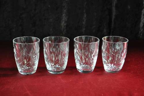 Rose Cut Crystal 8 x Lemonade Glasses  --  Damage Free !