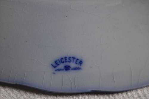 Sampson Hancock & Sons Leicester Flow Blue Circa 1910 Two Tier Cake Stand.