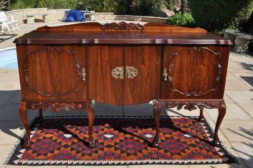 Imbuia Ball & Claw 4 Door, 3 Drawer Sideboard --  Collections Only!!!!!
