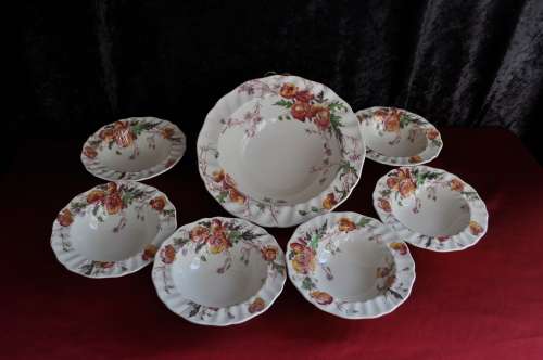 Royal Doulton "Sherborne" Dessert Set.   --- D5915