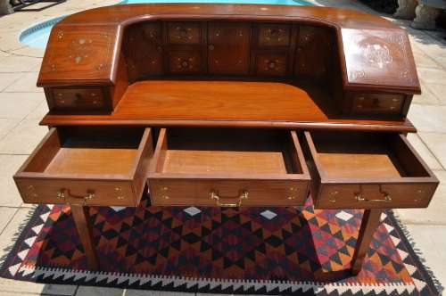 Stunning Bureau With Copper And Brass Inlays.   Collections Only!!