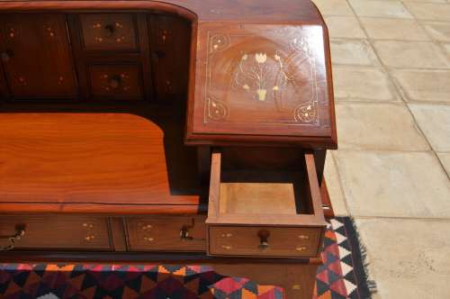 Stunning Bureau With Copper And Brass Inlays.   Collections Only!!