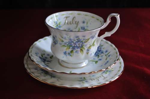 Royal Albert Flower Of The Month July "Forget - Me - Not" Trio