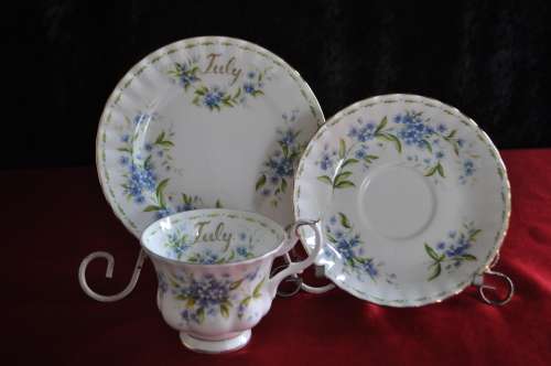 Royal Albert Flower Of The Month July "Forget - Me - Not" Trio