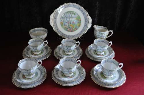 Royal Albert "Silver Birch" 21 Piece Tea Set  --  Collection or Courier Please!