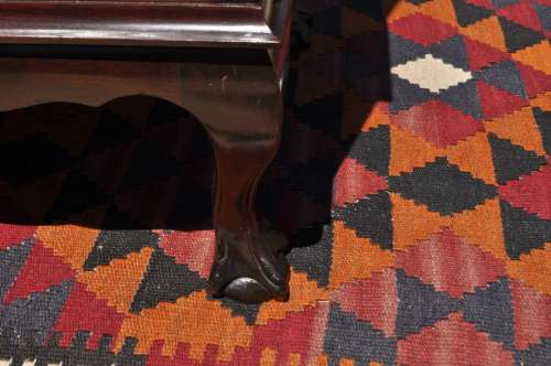 Imbuia Ball & Claw Gable Top, Beveled Glass Display Cabinet - Collections Only!!!!