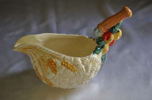 Clarice Cliff Celtic Harvest Gravy Boat & Saucer.