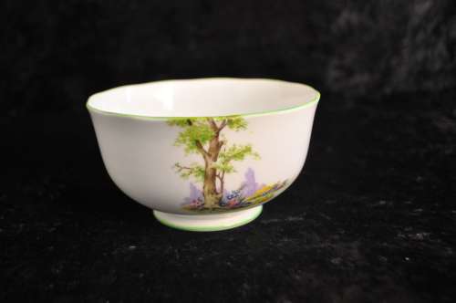 Royal Albert Crown China `Greenwood Tree` Cake Plate, Milk Jug and Sugar Bowl