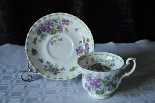 Royal Albert Flower Of The Month February "Violets" Duo