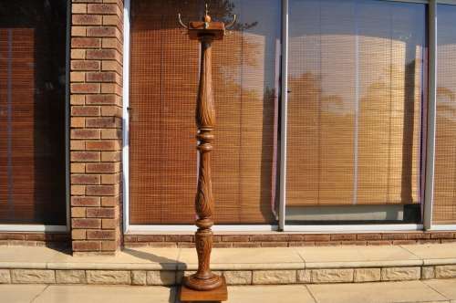 Walnut Carved Hat Stand Presented to The Mayor & Mayoress Of JHB. - J.D.R Opperman 1979 - 1980