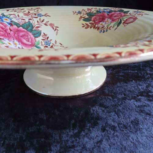 Maling Pottery Yellow Lustre Ware "Rosalind" Pattern 1930's Fruit Bowl # 6546