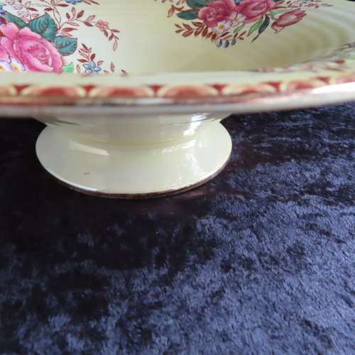 Maling Pottery Yellow Lustre Ware "Rosalind" Pattern 1930's Fruit Bowl # 6546