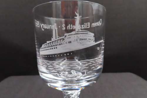 Stuart Crystal Goblet Limited Edition - Cunard - Queen Elizaberth 2nd - January 1969 - No 436