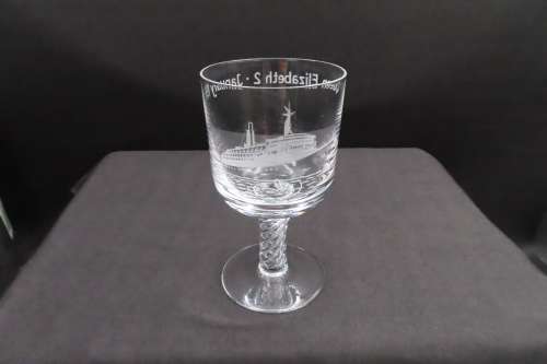 Stuart Crystal Goblet Limited Edition - Cunard - Queen Elizaberth 2nd - January 1969 - No 436