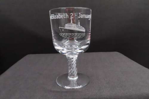 Stuart Crystal Goblet Limited Edition - Cunard - Queen Elizaberth 2nd - January 1969 - No 436