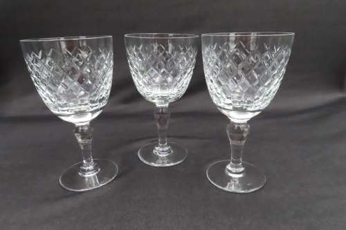 Brierley Crystal Red Wine Glasses x 3