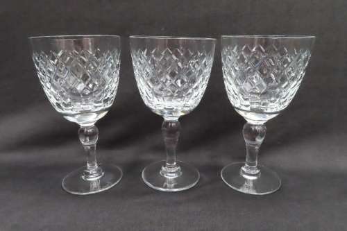 Brierley Crystal Red Wine Glasses x 3