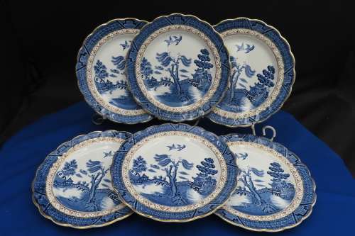 Booths Real Old Willow 6 x Sandwich Plates (A8025)