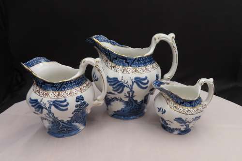 Booths Real Old Willow 3 x Jugs Large Medium and Small (A 8025)