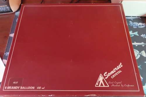 Somerset Crystal 24% Lead Boxed Brandy Balloon Glasses.