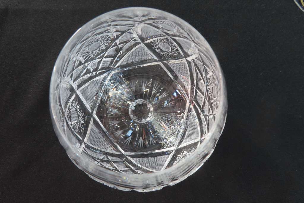 Bohemia Crystal Hand Cut Brandy Glasses x 6 Made in Czechoslovakia.