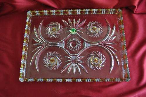 Large Walther Crystal  Rectangular Dish