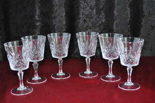 Crystal Wine Glasses x 6