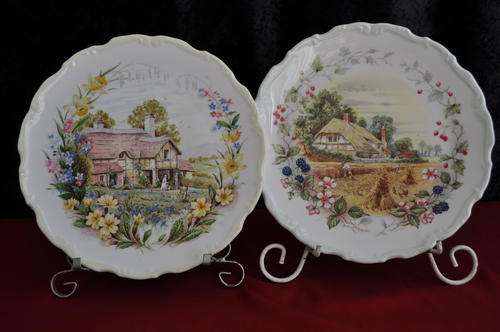 Pair Royal Albert Wall Plates "Spring and Autumn"