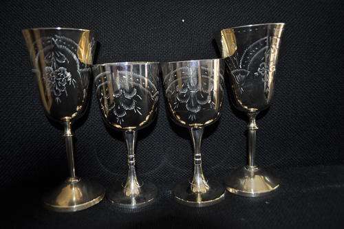 Silver Plated Wine Goblets.