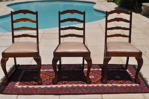 Imbuia Ball and Claw Ladder Back Chairs x 3  ----  COLLECTIONS ONLY !!!!