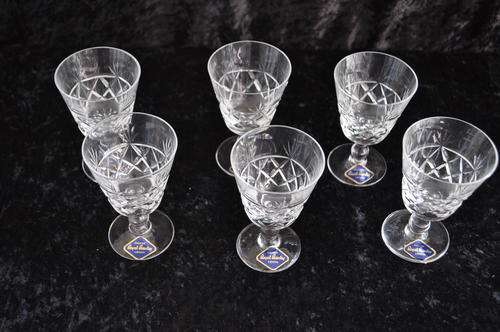 Royal Brierley Crystal Wine Glasses x 6  ---   Damage Free!!!