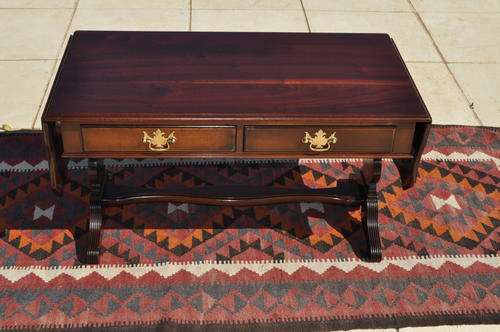 Imbuia Drop Side Coffee Table - - Collections Only !!