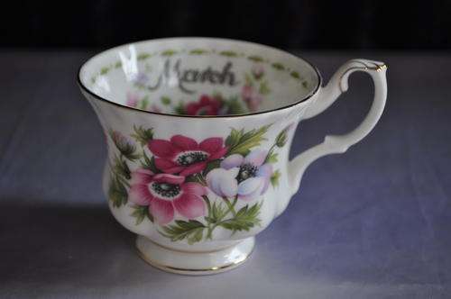 Royal Albert March Flower Of The Month Tea Cup "Anemones"