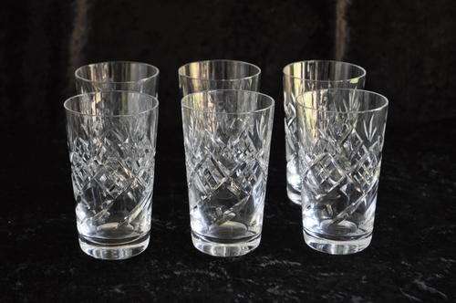 Webb Corbett Crystal Tumblers x 6 - Etched - Damage Free!!!