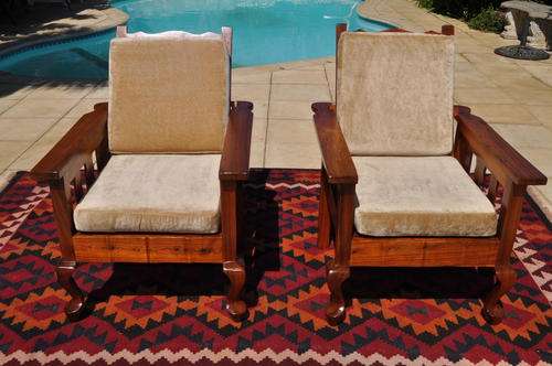 Pair of Morris Black Wood Arm Chairs   ----   Collections Only!!!!