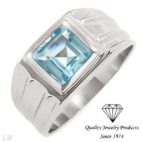 Elegant and Beautiful Brand New Gents Ring With 2.00ctw Genuine Topaz Made of 925 Sterling silver. T