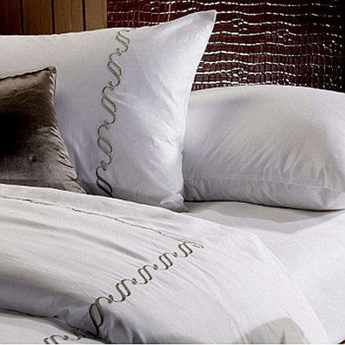 5pc Egyptian Cotton Embroidered Classic White Duvet Cover Set