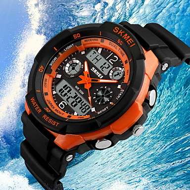 SKMEI® Men's Sport Military Watch Dual Time Zones Chronograph with Calendar